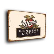 Miller Beer Sign – Vintage Style, UV Protected Full Color Print, All-Weather Aluminum Composite, Pre-Drilled Mounting Holes, Indoor Outdoor Use - 20-x-14-inches