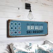 Bear Valley Ski Resort Sign – Vintage Ski Resort Sign, Full Color UV Protected Print, Waterproof Fade Resistant Aluminum Composite, Two Pre-Drilled Holes for Easy Mounting - 12-x-4-inches