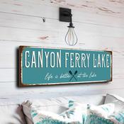 Canyon Ferry Lake Sign - Montana Recreation Area Marker, Traditional Styling, Permanent Outdoor Signage for Lakeside Properties - 12-x-4-inches