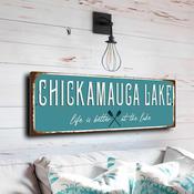 Chickamauga Lake Sign - Tennessee River Valley Artwork, Architectural Grade Finish, Sophisticated Man Cave Accessory - 12-x-4-inches