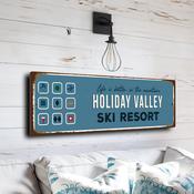 Holiday Valley Ski Resort Sign – Vintage Style Metal Sign, Full Color UV Protected Print, Outdoor Weatherproof Waterproof Aluminum Composite, Easy Mount Pre-Drilled Holes - 20-x-6-inches