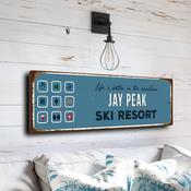 Jay Peak Ski Resort Sign – Classic Vintage Resort Wall Decor, UV Protected Fade Resistant Print, Outdoor Weatherproof Waterproof Aluminum Composite, Pre-Drilled Holes Easy Mount - 12-x-4-inches