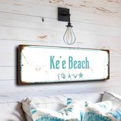 Ke’e Beach Sign - End Of The Road Kauai Plaque, Dramatic Cliffside Scenery, Unique Conversation Piece for Travel Lovers - 24-x-8-inches