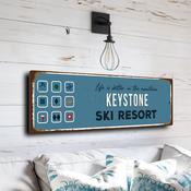 Keystone Ski Resort Sign – Vintage Style Metal Sign, Full Color UV Protected Print, Weatherproof Waterproof Aluminum Composite, Pre-Drilled Holes for Mounting - 12-x-4-inches