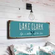 Lake Clark Sign - Alaska National Park Commemorative, Pristine Alpine View, High End Architectural Signage for Lodges - 24-x-8-inches