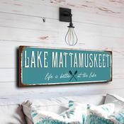 Lake Mattamuskeet Sign - Coastal North Carolina Wildlife Plaque, Serene Horizon View, Birdwatcher Sanctuary Decor - 24-x-8-inches