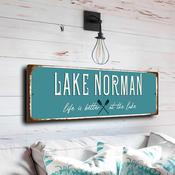 Lake Norman Sign - Charlotte Region Boating Art, High Contrast Graphics, Fun Lifestyle Decoration for Patios - 20-x-6-inches