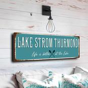 Lake Strom Thurmond Sign - Savannah River Valley Plaque, Classic Traditional Font, Perfect Addition to Trophy Rooms - 20-x-6-inches