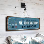 Mt Hood Meadows Ski Resort Sign – Classic Mountain Decor Sign, UV Protected Print, Outdoor Safe Aluminum Composite, Two Pre-Drilled Holes - 24-x-8-inches