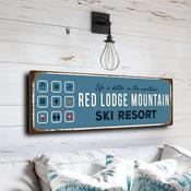 Red Lodge Mountain Ski Resort Sign – Full Color UV Print, Waterproof Fade Resistant Aluminum Composite, Easy Mount Pre-Drilled Holes - 20-x-6-inches