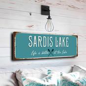 Sardis Lake Sign - Mississippi Hill Country Plaque, Vibrant Recreation Graphic, Easy To Clean High Gloss Surface - 20-x-6-inches