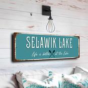 Selawik Lake Sign - Arctic Circle Alaska Graphic, Tundra Landscape, Weatherproof Signage for Remote Locations - 12-x-4-inches