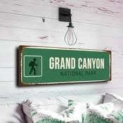 Grand Canyon National Park Sign - Arizona Seven Wonders Plaque, Layered Rock Aesthetic, Iconic Tourism Poster Style Metal Plate - 20-x-6-inches