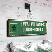 Hawaii Volcanoes National Park Sign - Big Island Lava Flow Graphic, Fiery Red Tones, Durable All-Weather Lanai Decoration - 24-x-8-inches