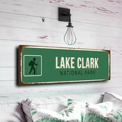 Lake Clark National Park Sign - Alaska Preserve Commemorative, Pristine Turquoise Water Theme, Sturdy Signage for Remote Fishing Lodges - 12-x-4-inches