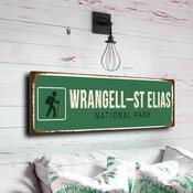 Wrangell St Elias National Park Sign - Alaskan Frontier Commemorative, Rugged Landscape Design, Professional Architectural Quality Interior Accent - 12-x-4-inches image