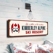 Kimberley Alpine Ski Resort Sign – Vintage Mountain Resort Sign, UV Protected Full Color Print, Weatherproof Aluminum Composite, Pre-Drilled Holes - 20-x-6-inches