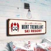 Mont Tremblant Ski Resort Sign – Rustic Vintage Ski Resort Sign, UV Protected Full Color Print, Aluminum Composite, Mount Ready Pre-Drilled Holes - 20-x-6-inches