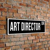 Art Director Street Sign - Personalized Metal Road Signs, Gifts for Co-worker, Colleague Gift, Durable Heavy Duty plaque - 24-x-8-inches