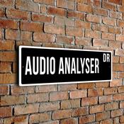 Audio Analyser Street Sign - Personalized Metal Road Signs, Gifts for Co-worker, Colleague Gift, Durable Heavy Duty plaque - 12-x-4-inches