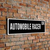 Automobile Racer Street Sign - Personalized Metal Road Signs, Gifts for Co-worker, Colleague Gift, Durable Heavy Duty plaque - 24-x-8-inches