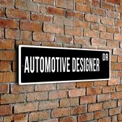 Automotive Designer Street Sign - Personalized Metal Road Signs, Gifts for Co-worker, Colleague Gift, Durable Heavy Duty plaque - 20-x-6-inches