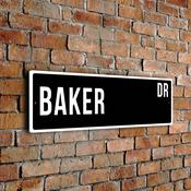 Baker Street Sign - Personalized Metal Road Signs, Gifts for Co-worker, Colleague Gift, Durable Heavy Duty plaque - 12-x-4-inches image