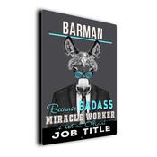 Gift for Barman – Metal Sign for Barmen, UV Protected Print, Durable Indoor/Outdoor Signs, Smooth Matt Finish, Mounting Holes - 16-x-12-inches