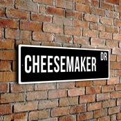 Cheesemaker Street Sign - Personalized Metal Road Signs, Gifts for Co-worker, Colleague Gift, Durable Heavy Duty plaque - 20-x-6-inches