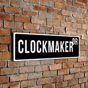 Clockmaker Street Sign - Personalized Metal Road Signs, Gifts for Co-worker, Colleague Gift, Durable Heavy Duty plaque - 12-x-4-inches