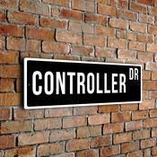 Controller Street Sign - Personalized Metal Road Signs, Gifts for Co-worker, Colleague Gift, Durable Heavy Duty plaque - 12-x-4-inches