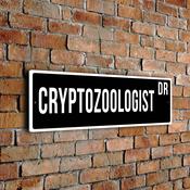 Cryptozoologist Street Sign - Personalized Metal Road Signs, Gifts for Co-worker, Colleague Gift, Durable Heavy Duty plaque - 24-x-8-inches