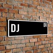 DJ Street Sign - Personalized Metal Road Signs, Gifts for Co-worker, Colleague Gift, Durable Heavy Duty plaque - 20-x-6-inches