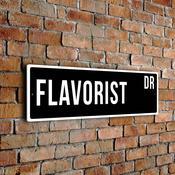 Flavorist Street Sign - Personalized Metal Road Signs, Gifts for Co-worker, Colleague Gift, Durable Heavy Duty plaque - 12-x-4-inches