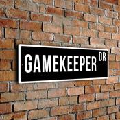 Gamekeeper Street Sign - Personalized Metal Road Signs, Gifts for Co-worker, Colleague Gift, Durable Heavy Duty plaque - 12-x-4-inches image