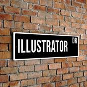 Illustrator Street Sign - Personalized Metal Road Signs, Gifts for Co-worker, Colleague Gift, Durable Heavy Duty plaque - 24-x-8-inches
