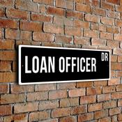 Loan Officer Street Sign - Personalized Metal Road Signs, Gifts for Co-worker, Colleague Gift, Durable Heavy Duty plaque - 12-x-4-inches