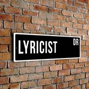 Lyricist Street Sign - Personalized Metal Road Signs, Gifts for Co-worker, Colleague Gift, Durable Heavy Duty plaque - 12-x-4-inches