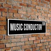 Music Conductor Street Sign - Personalized Metal Road Signs, Gifts for Co-worker, Colleague Gift, Durable Heavy Duty plaque - 20-x-6-inches