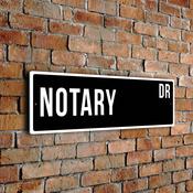 Notary Street Sign - 20-x-6-inches