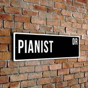 Pianist Street Sign - 24-x-8-inches