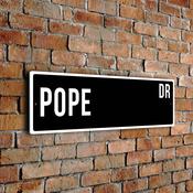 Pope Street Sign - 12-x-4-inches