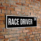 Race Driver Street Sign - 12-x-4-inches