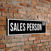 Sales Person Street Sign - 20-x-6-inches