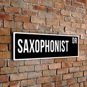 Saxophonist Street Sign - 12-x-4-inches