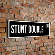 Stunt Double Street Sign - 24-x-8-inches