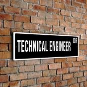 Technical Engineer Street Sign - 12-x-4-inches