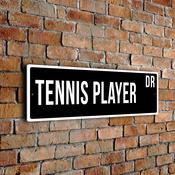 Tennis Player Street Sign - 12-x-4-inches