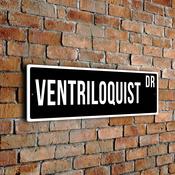 Ventriloquist Street Sign - 24-x-8-inches
