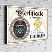 Fun Controller Certificate Sign – Fun Co-worker award signs, gift for colleague, UV Protected Print, Durable Aluminum Composite, Indoor Outdoor Use, Easy Mount - 14-x-10-inches-2